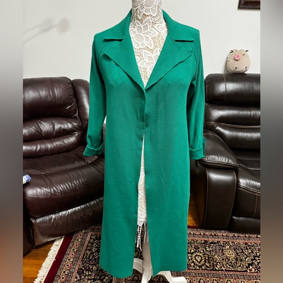 Ann Taylor cotton blend duster, vibrant green, new w tags. Size xs. - Picture 2 of 7